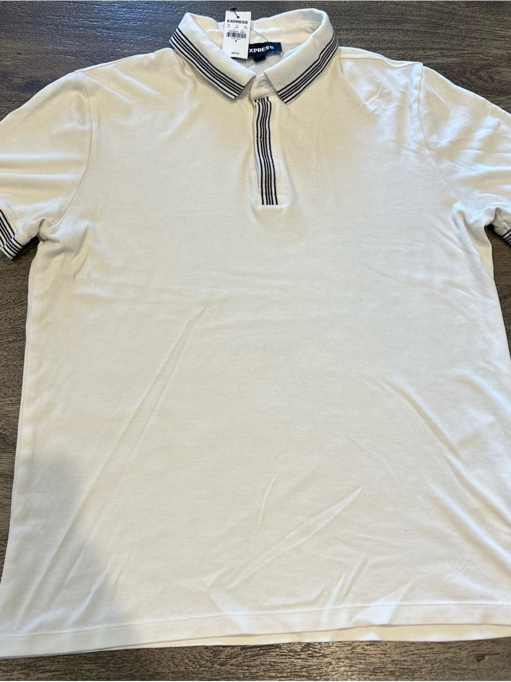 NWT Express Tipped Contrast Collar Luxe Pique Polo Small $58
